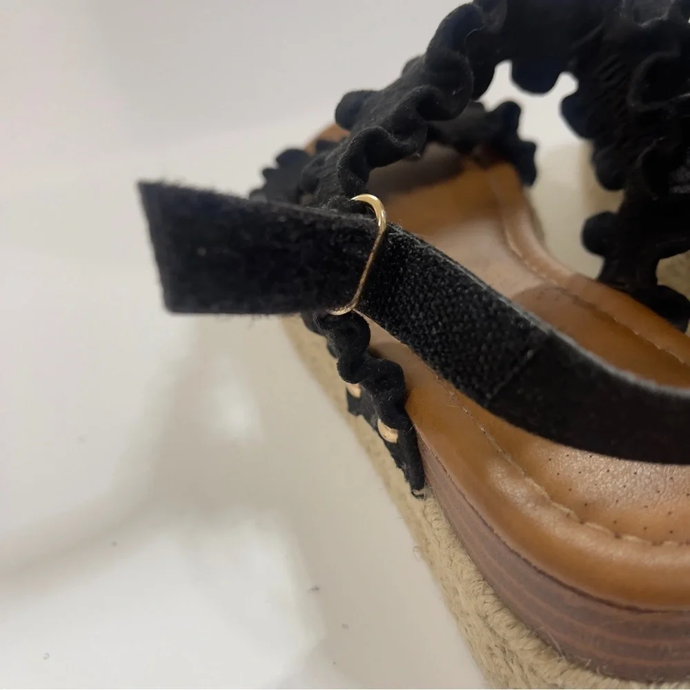 Pierre Dumas Women's Magic-9 Platform Black Espadrille Sandals 5.5